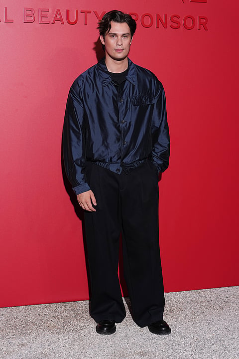 Nicholas Galitzine poses for photographers at the Armani beauty event during the 83rd edition of the Venice Film Festival in Venice, Italy, on Thursday, Sept. 3, 2026. 