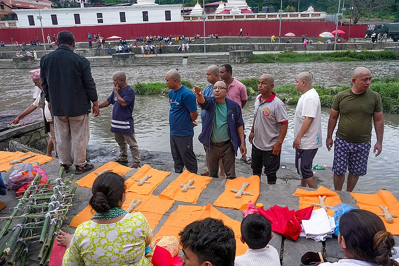 Symbolic Funeral For Nepal Flood Victims