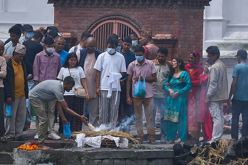 Symbolic Funeral For Nepal Flood Victims