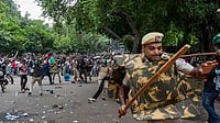 | Photo: PTI/Karma Bhutia : Chaos at the site of Cockroach Janta Party (CJP) protest 