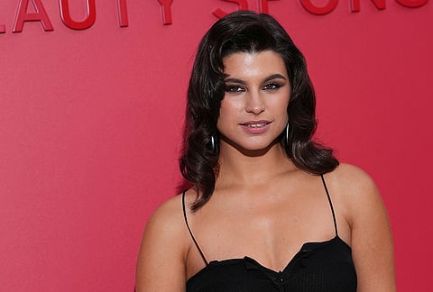 Danae Pappa poses for photographers at the Armani beauty event during the 83rd edition of the Venice Film Festival in Venice, Italy, on Thursday, Sept. 3, 2026. 