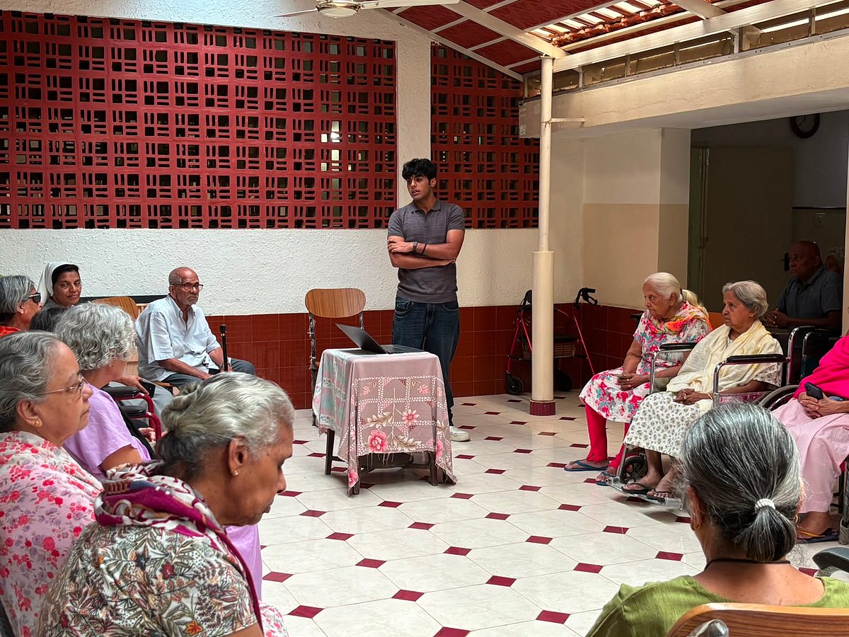Daksh Sawhney, student, Inventure Academy at an old age home - null