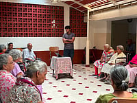 Daksh Sawhney, student, Inventure Academy at an old age home