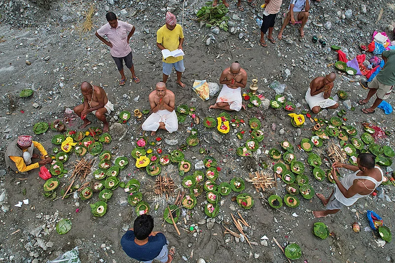 Symbolic Funeral For Nepal Flood Victims