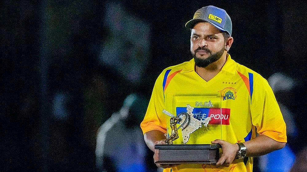 Former cricketer Suresh Raina during the Chennai Super Kings’ ROAR 2026, pre-season fan event, at M. A. Chidambaram Stadium in Chennai. - Photo: PTI/R Senthilkumar