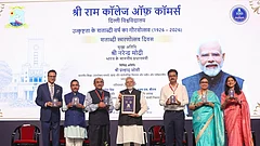 Prime Minister Narendra Modi at SRCC in Delhi during the college’s centenary celebrations. - X