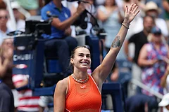 Aryna Sabalenka, of Belarus, gestures after she won against Kamilla Rakhimova, of Uzbekistan, during the third round of the U.S. Open tennis championships in New York. - | Photo: AP/Heather Khalifa