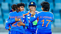 X/BCCIWomen : Indian players celebrating after taking a wicket against Pakistan in the Women's Asia Cup in Dubai
