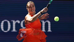 Aryna Sabalenka, of Belarus, returns the ball to Kamilla Rakhimova, of Uzbekistan, during the third round of the U.S. Open tennis championships. - Heather Khalifa/AP Photo