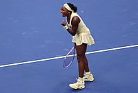 Coco Gauff Vs Cristina Bucsa, US Open 2026: American Star Powers Past Spanish Opponent In Straight Sets | Photo: AP/Heather Khalifa : Coco Gauff, of the United States, celebrates after she won her match against Cristina Bucsa, of Spain, during the third round of the U.S. Open tennis championships Saturday, Sept. 5, 2026, in New York.