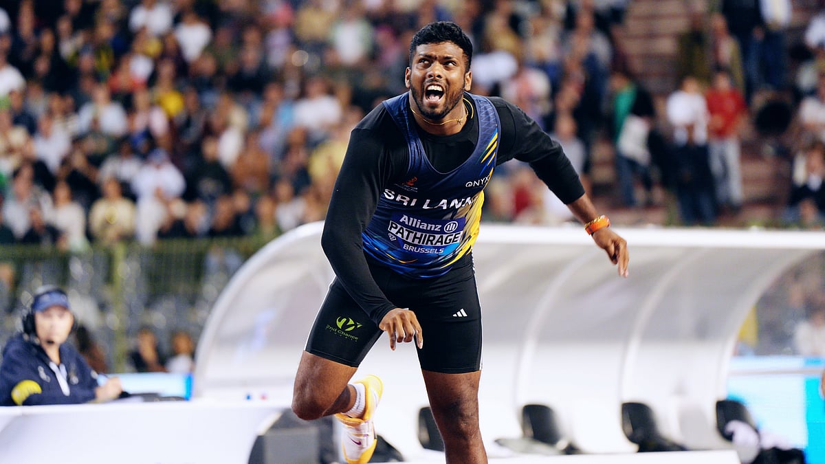 Rumesh Pathirage clinched the Diamond League Final title in Brussels with a winning throw of 89.04m. - Diamond_League/X