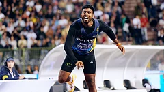 Rumesh Pathirage clinched the Diamond League Final title in Brussels with a winning throw of 89.04m. - Diamond_League/X