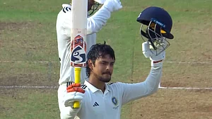 |Photo: Screengrab (Jiohotstar) : Ishan Kishan After Scoring Century
