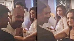 Hardik Pandya and Ameesha Patel during a party - X