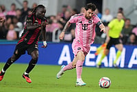Inter Miami Vs Atlanta United, MLS 2026: Lionel Messi's First Club Match Since International Retirement Ends In Draw | Photo: AP/Lynne Sladky : Inter Miami forward Lionel Messi, right, runs with the ball as Atlanta United midfielder Tristan Muyumba defends during the first half of an MLS soccer match, Saturday, Sept. 5, 2026, in Miami.