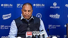 BCCI Secretary Devajit Saikia, centre, selection committee Chairman at the BCCI headquarters, in Mumbai. - | Photo: PTI