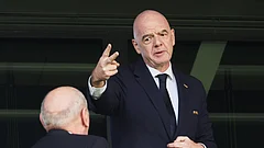 FIFA President Gianni Infantino gestures as he attends the Women's U20 World Cup opening match between Poland and Argentina in Katowice, Poland. - AP Photo/Beata Zawrzel