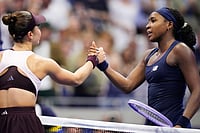 Coco Gauff Cruises Past Teenage Sensation To Reach US Open Quarterfinals | Photo: AP/Frank Franklin II : Coco Gauff, of the United States, right, greets Iva Jovic, of the United States, after Gauff won their match during the fourth round of the U.S. Open tennis championships in New York.