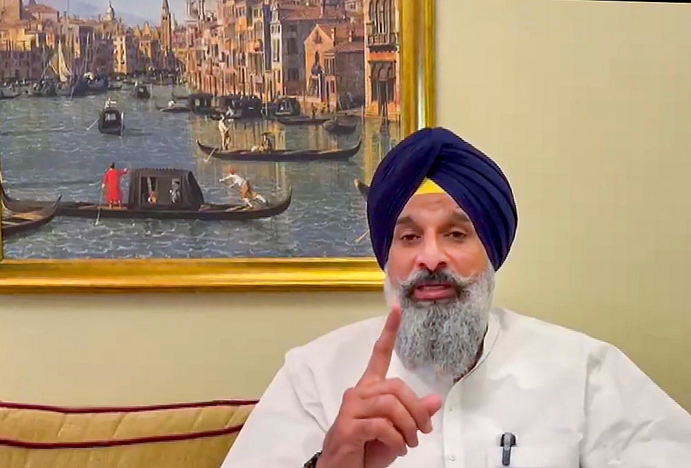 Bikram Singh Majithia addresses media in Chandigarh