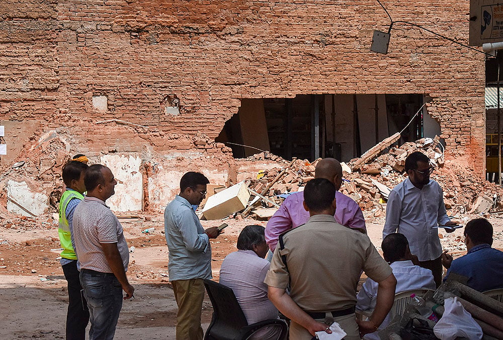 Satya Niketan building collapse site