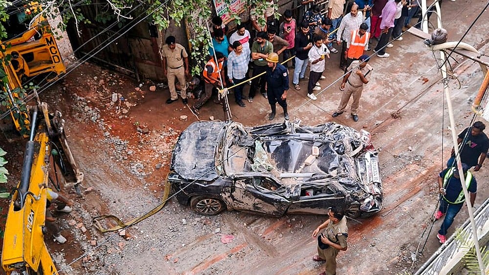 Building collapses in south Delhi's Satya Niketan - | Photo: Handout via PTI 