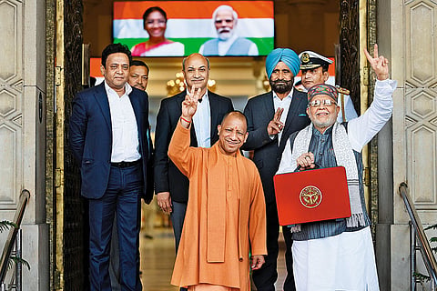 Budgeting the Doles: Chief Minister Yogi Adityanath before the presentation of the 2026-27 state budget in Lucknow on February 11, 2026