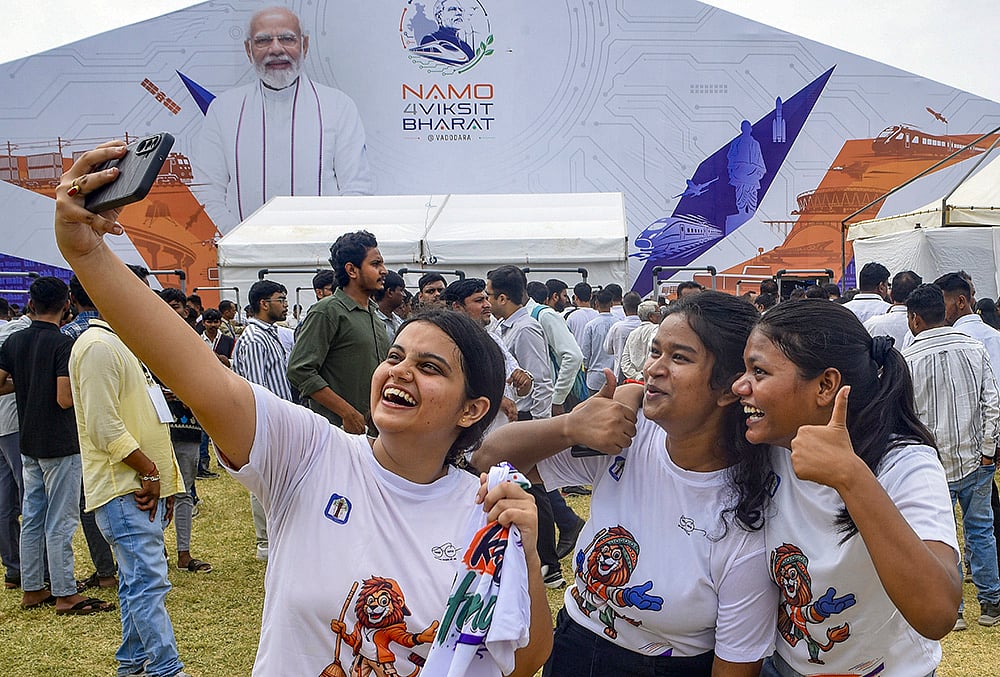 NaMo for Viksit Bharat event in Vadodara