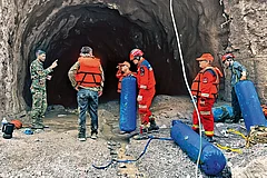 The Aftermath: Nepali soldiers undertake a rescue operation at a hydropower project in Upper Trishuli, Nepal, on August 31, 2026 - | Photo: AP