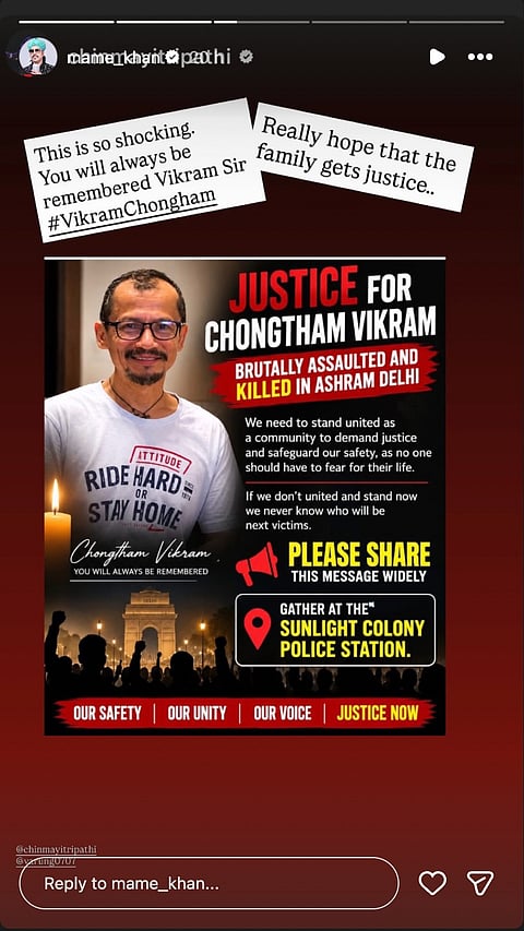 Mame Khan reacts to Chongtham Vikram Singh's death
