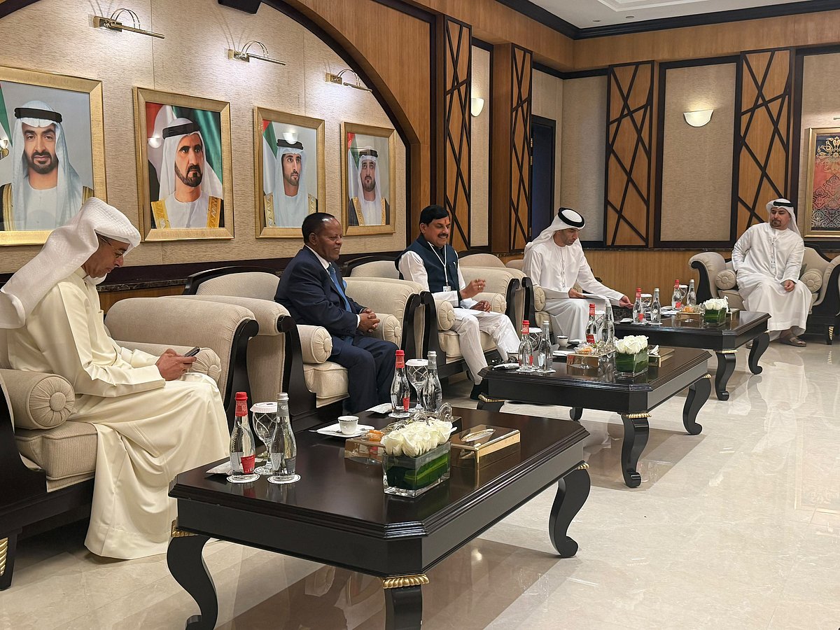 Chief Minister Dr. Mohan Yadav Meets Ras Al Khaimah Ruler Sheikh Saud bin Saqr Al Qasimi