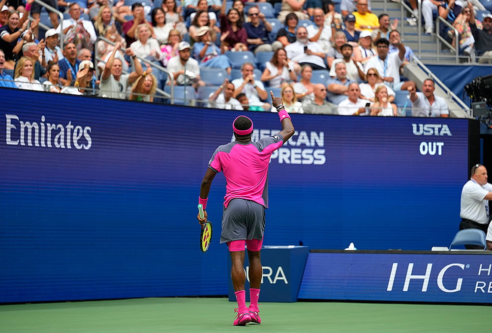 Frances Tiafoe vs Alex Michelsen US open quarter final action
