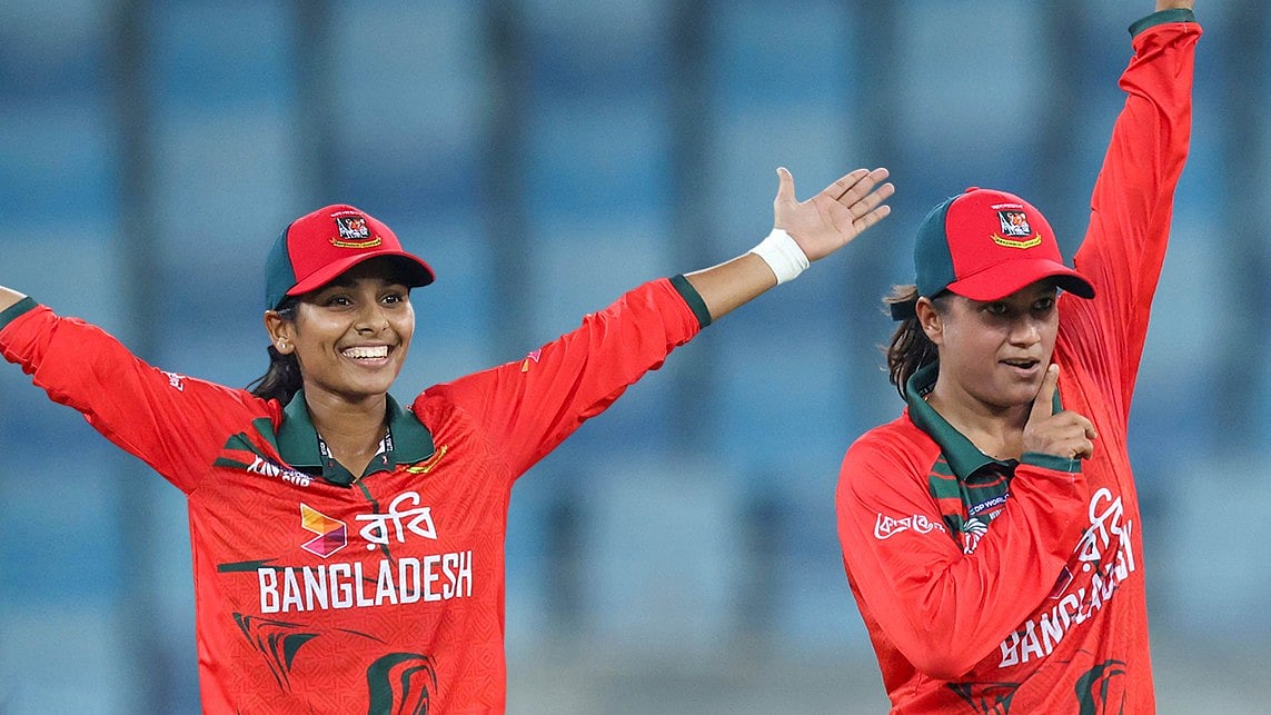 Bangladesh cricketers celebrating their victory against UAE in the Women's Asia Cup 2026.  - BCBtigers/X