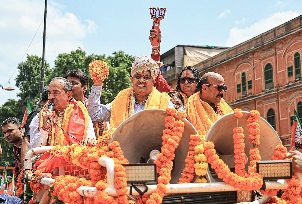 Bhajan Lal Sharmas roadshow in Jaipur