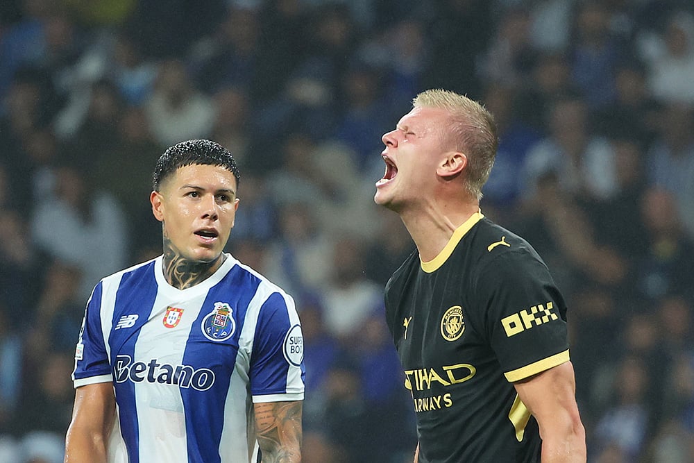 UEFA Champions League Soccer Match: FC Porto vs Manchester City Erling Haaland