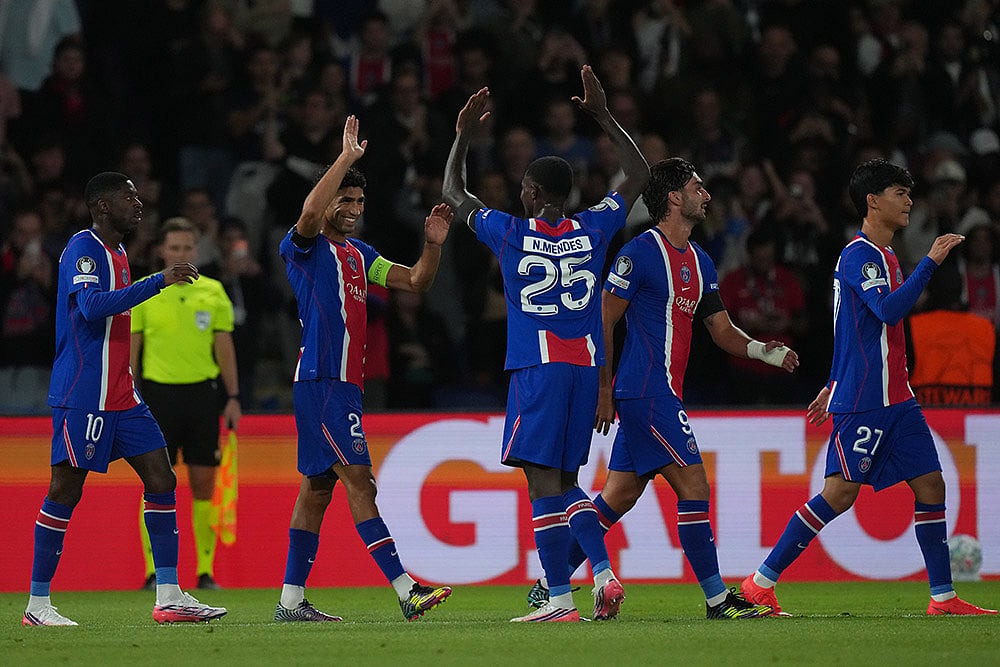 Champions League Soccer Match: PSG vs Slovan Bratislava