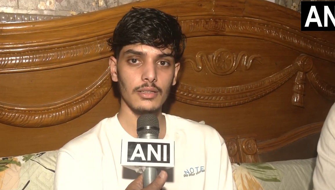 Nitish Chib survived after being trapped under rubble for nearly 90 minutes following the Satya Niketan PG collapse. - X, @ANI (screengrab from interview)