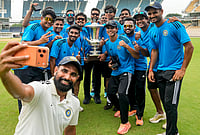 | Photo: PTI/R Senthilkumar : East Zone team members pose with the trophy after winning the Duleep Trophy 2026-27, in Chennai, Tamil Nadu, Thursday, Sept. 10, 2026. East Zone translated their complete dominance over the last 12 sessions into a Duleep Trophy victory after 13 years, overwhelming South Zone on the basis of a massive first innings lead on the fifth and final day of the final on Thursday. 