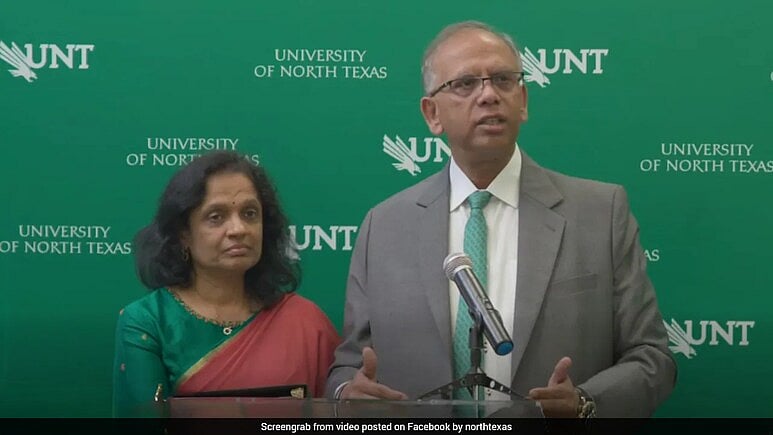 Anuradha and Vikas Sinha - Screengrab from facebook video by northtexas