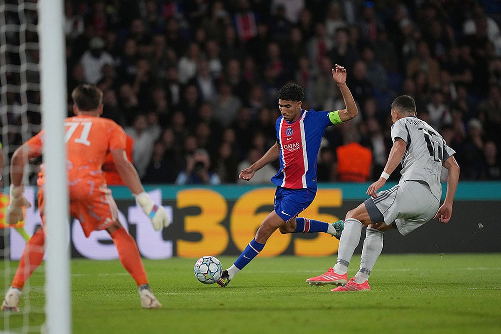 UEFA Champions League Soccer Match: PSG vs Slovan Bratislava
