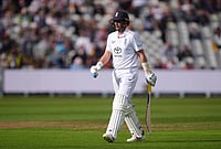 Pakistan Batting Falls Apart For 133 As England Gain Upper Hand In Crucial Third Test | Photo: Mike Egerton/PA via AP : England's Joe Root leaves the field after being dismissed by Pakistan's Razaullah Khan on day one of the third cricket Test between England and Pakistan in Birmingham, England, Wednesday, Sept. 9, 2026.