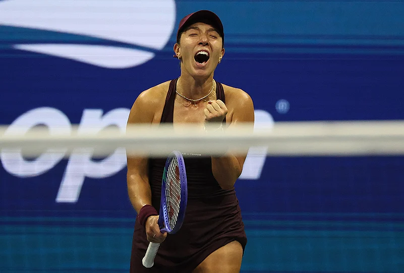Jessica Pegula celebrating win