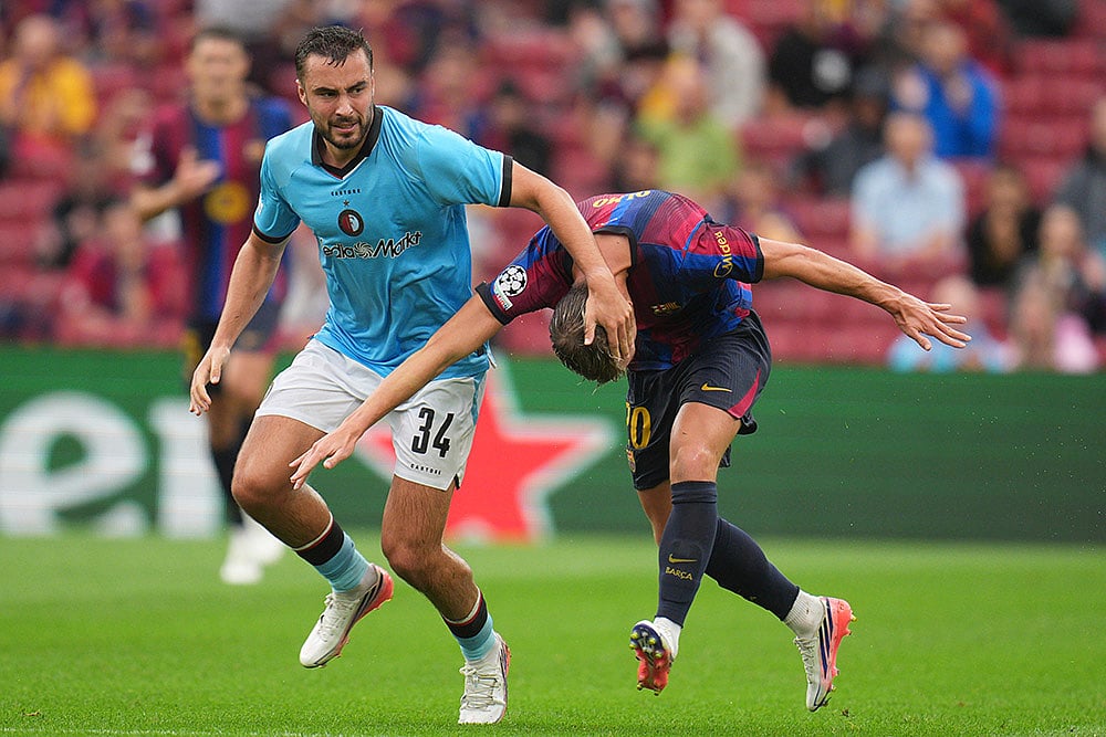 Champions League Soccer Match: Barcelona vs Feyenoord