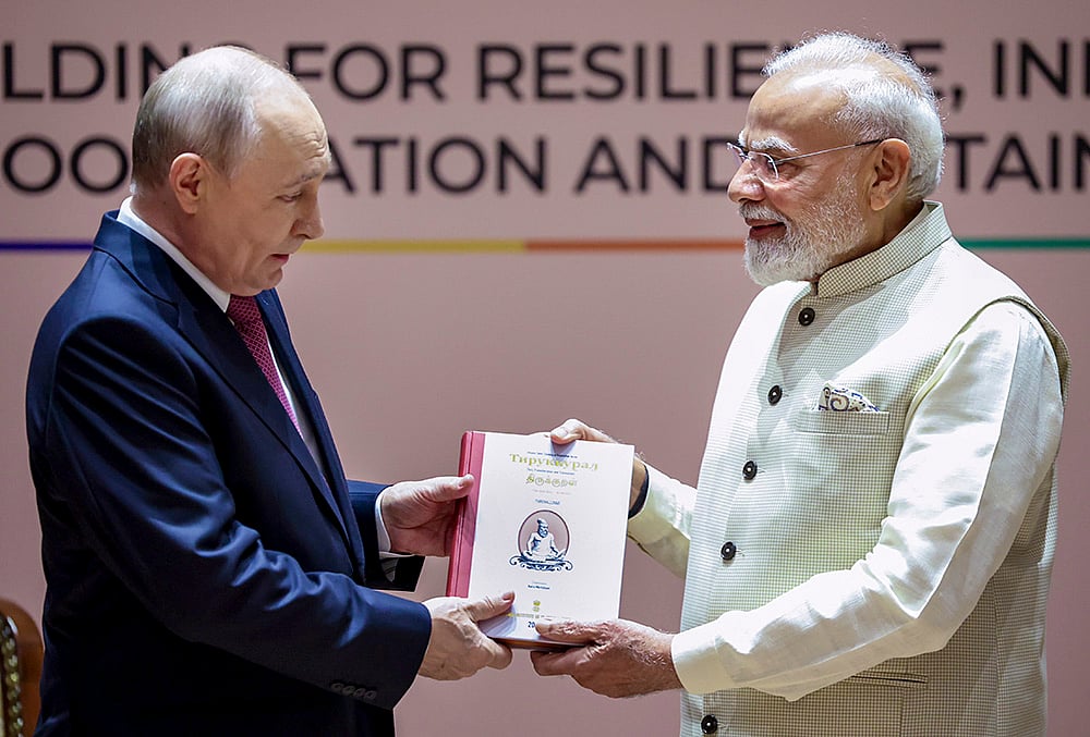 Narendra Modi with Vladimir Putin 