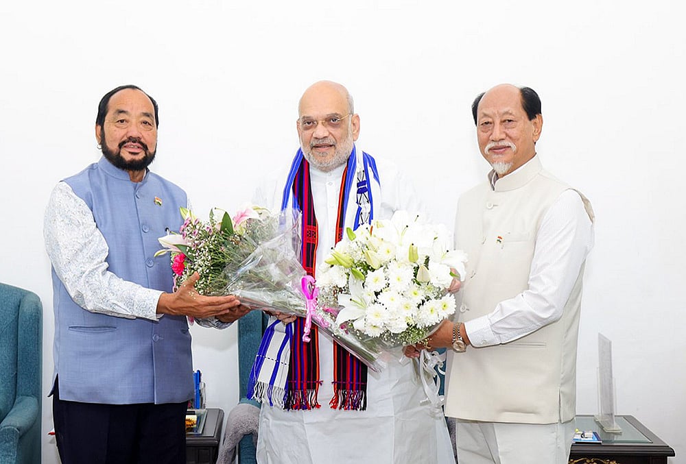 Amit Shah meets Neiphiu Rio and Yanthungo Patton