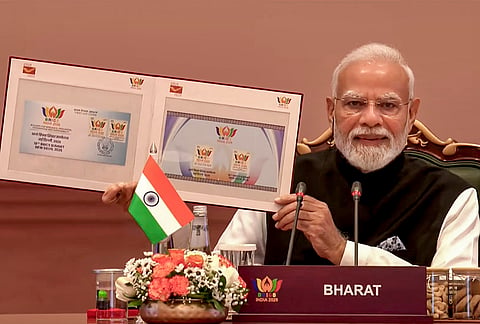 Prime Minister Narendra Modi during the BRICS Summit 2026 session on Inclusive Global Governance and Strengthening Multilateralism, at Bharat Mandapam, in New Delhi. 