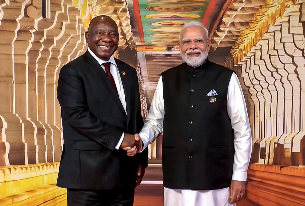 Cyril Ramaphosa New Delhi BRICS summit photos