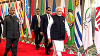 | Photo: @NarendraModi/YT via PTI : Prime Minister Narendra Modi along with External Affairs Minister S Jaishankar at the 18th BRICS Summit, at Bharat Mandapam, in New Delhi. 