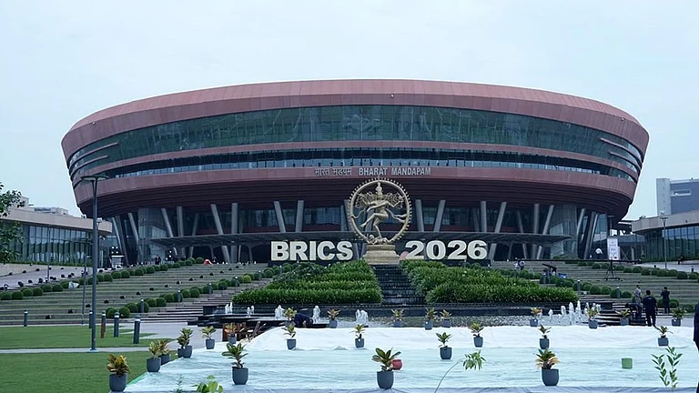 Bharat Mandapam, the venue for the 18th BRICS Summit, is seen in New Delhi. - | Photo: Tribhuvan Tiwari/Outlook