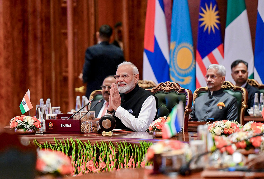 Prime Minister Narendra Modi during the closed session for BRICS member countries