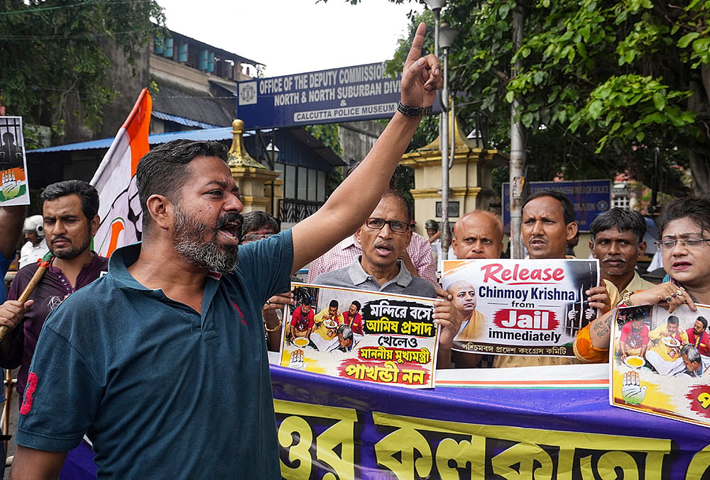 Congress protest in Kolkata